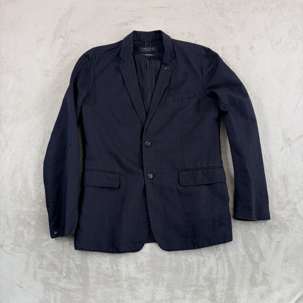 Rag & Bone Cotton Linen Blazer Men 40 Black Made USA New York Sport Coat